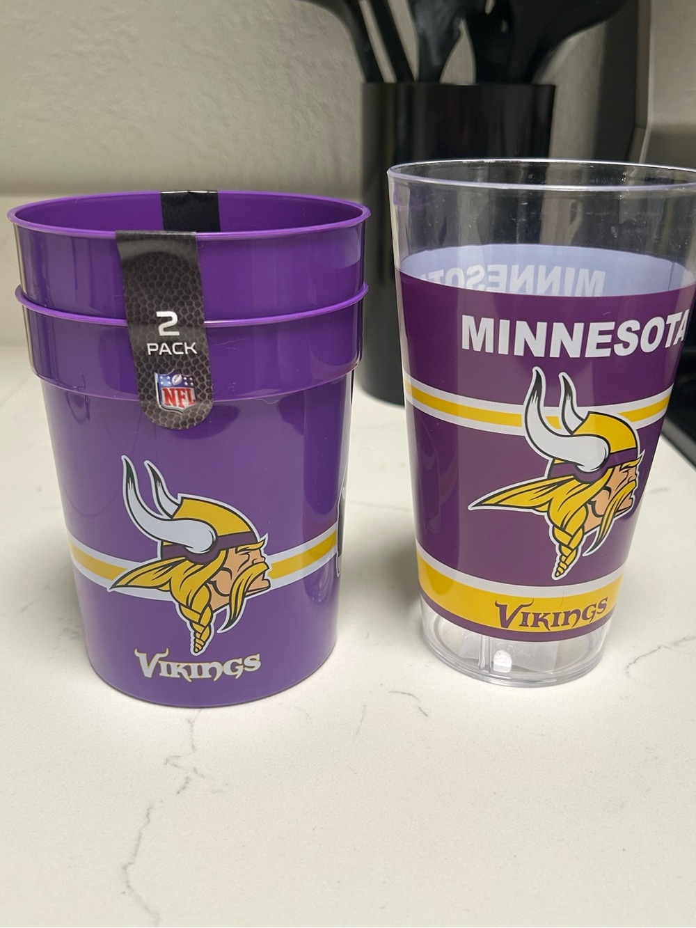 NFL Minnesota Vikings Purple and Gold Plastic Cups
